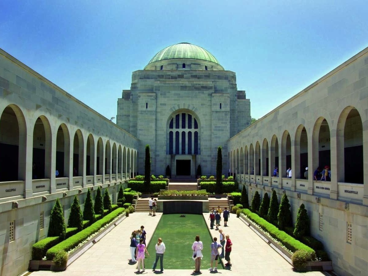 a person standing in front of Australian War Memorial