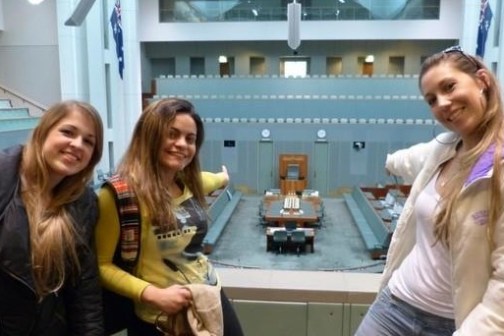 a woman standing in a room