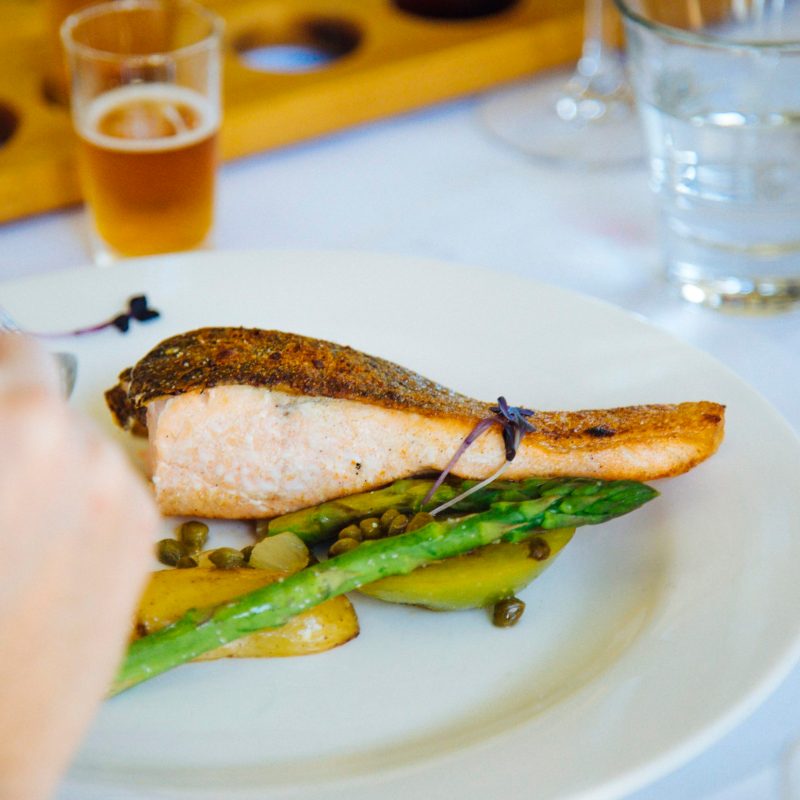 a plate of food on a table